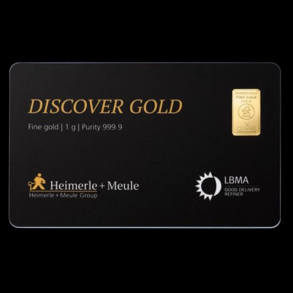 1 g - -  Goldbarren HEIMERLE + MEULE NEUWARE